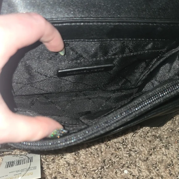 MICHAEL Michael Kors Black Quilted MK Shoulder/Crossbody Flap Bag (NWT)🩶🖤🩶 - Picture 8 of 15